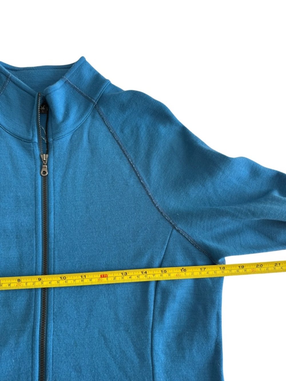 USA Ibex Full Zip 100% Merino Wool Cardigan Sweater Jacket Blue Athletic L - Picture 11 of 16